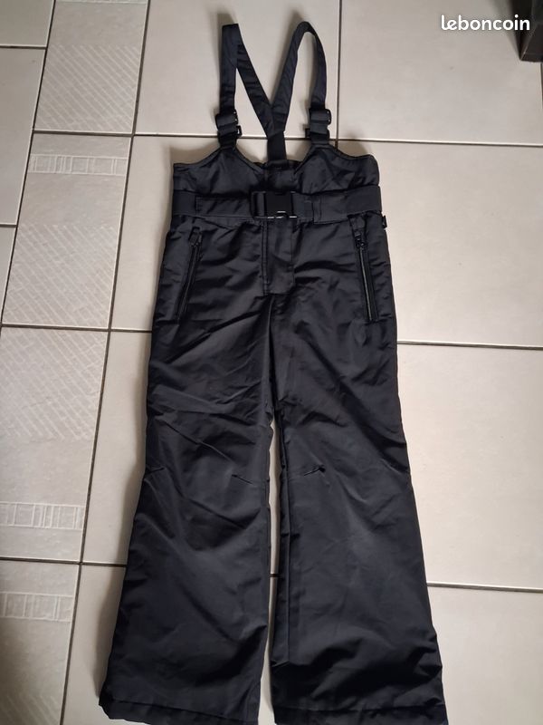 Salopettes De Ski Enfant Rodeo Noires, Taille 146 Cm (occasion Très Bon état, Italie)