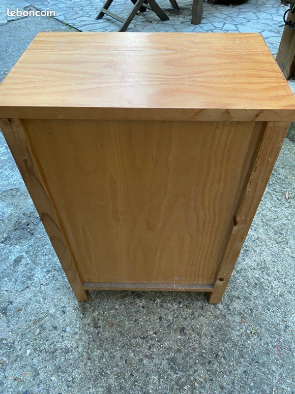 Table de chevet bois tiroir + placard (image 4)
