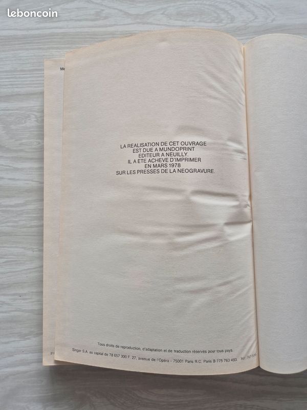 Livre Singer – La Couture Plaisir – Édition 1978 – Guide Singer