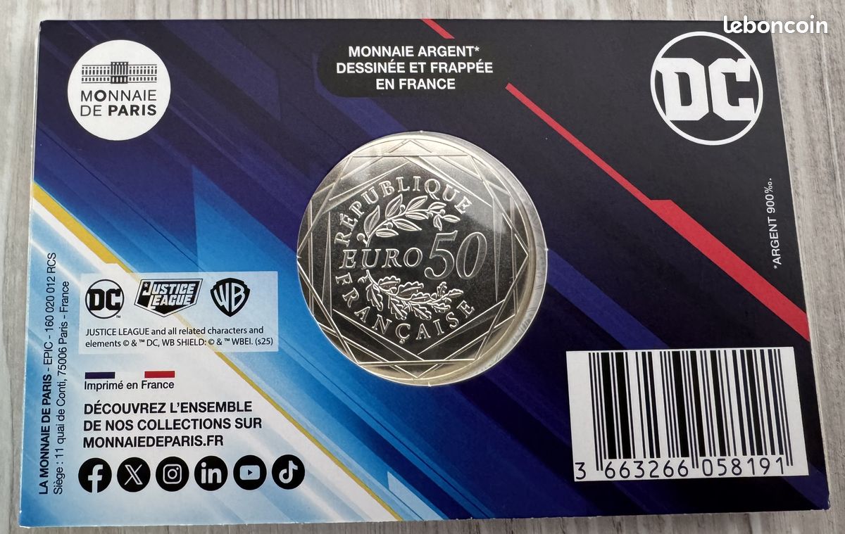 Piece argent 50 série justice league (image 3)