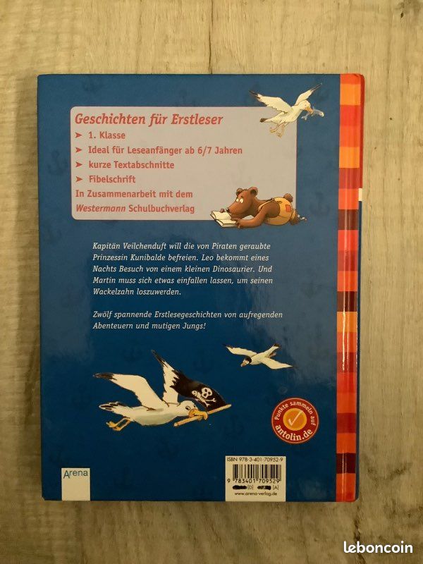Livre pour enfant en allemand « von Piraten, Dinos und mutigen Kerlen » niveau 1. Klasse / Arena (image 2)