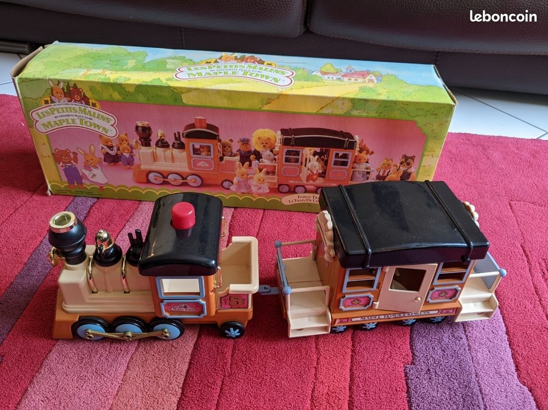 Train vintage Les petits Malins Maple Town de Bandai année 1980 avec boîte d'origine (image 4)