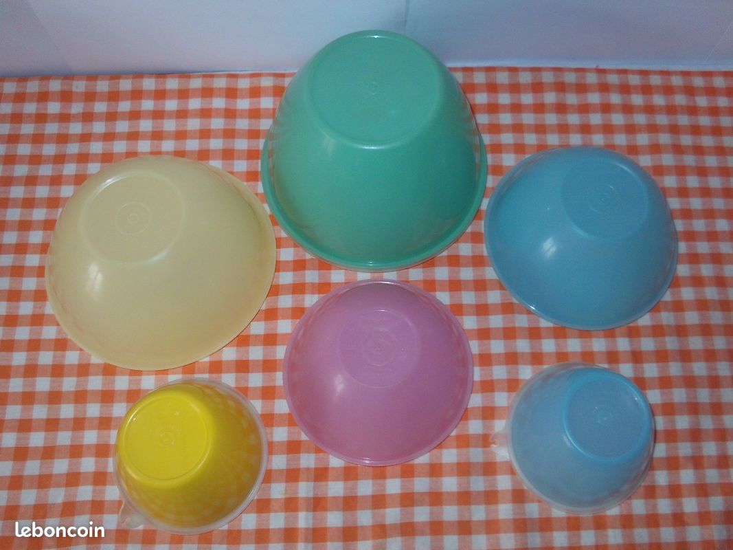 Lot De 6 Boîtes De Conservation Tupperware Vintage – Plastique Années 80/90