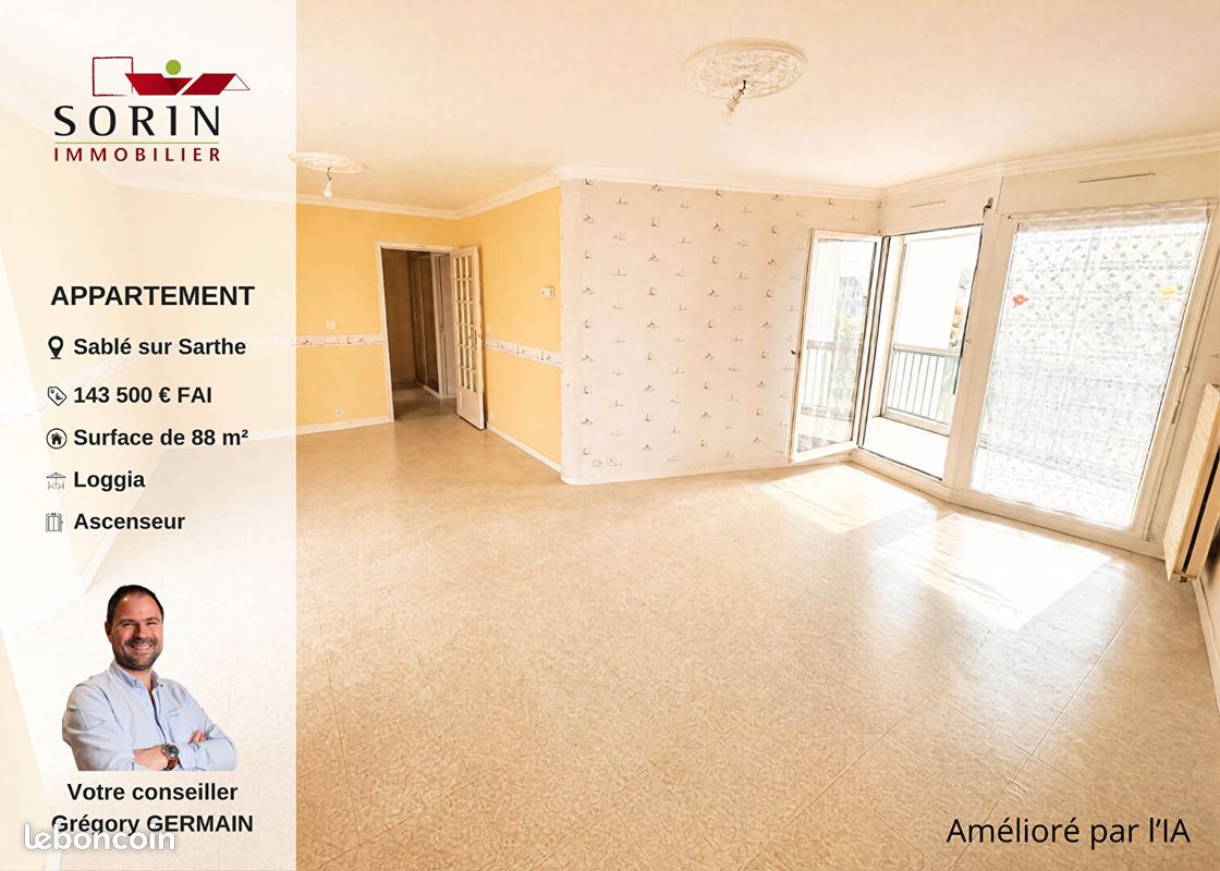 Appartement 5 pièces 87 m² · à Sablé-sur-Sarthe · 87 m² · 141 750 €
