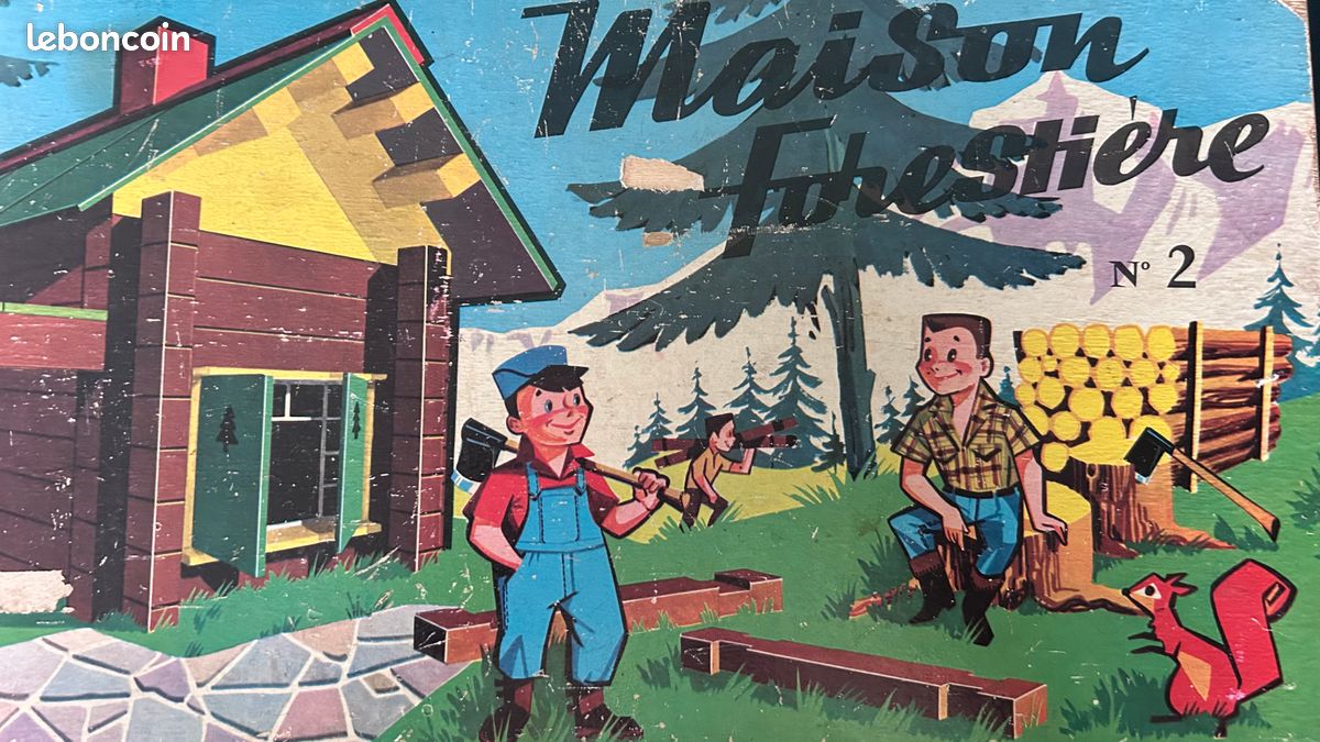 Maison forestière ancienne Jeujura en bois - jouets rétro jeux de