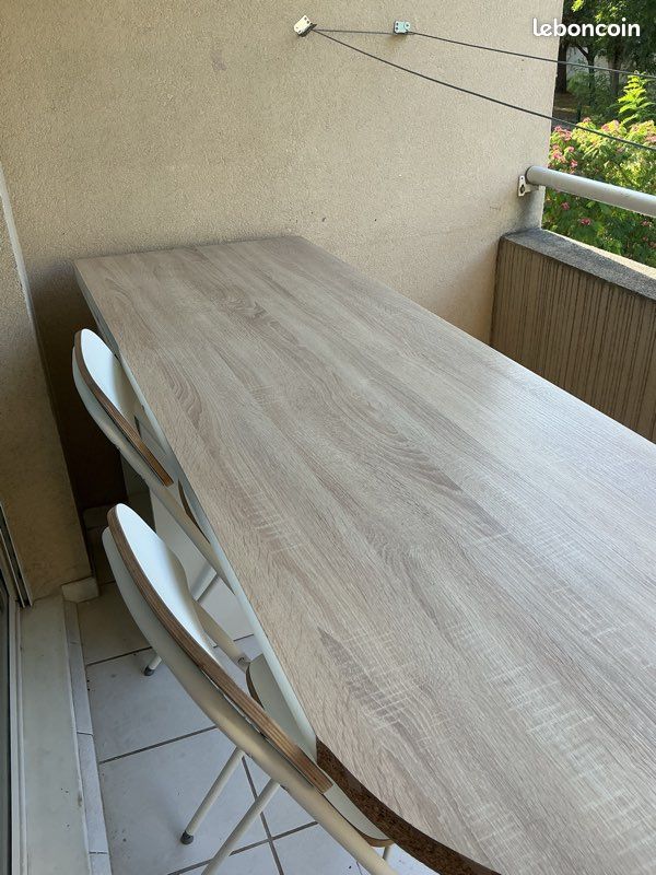 Îlot central / Mange-debout de cuisine + 2 tabourets (image 9)