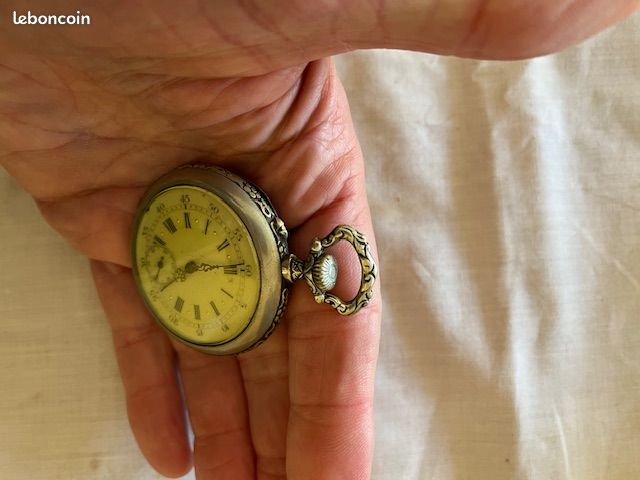 Montre à Gousset Argentée Extra Plate LF (type Zenith) - En état De Marche, Acier Inoxydable, Style Classique Homme