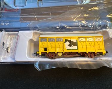 Wagon Couvert Jouef HO 1/87 - Gs Bétail SNCF Époque IV - Jaune - Neuf HJ6232