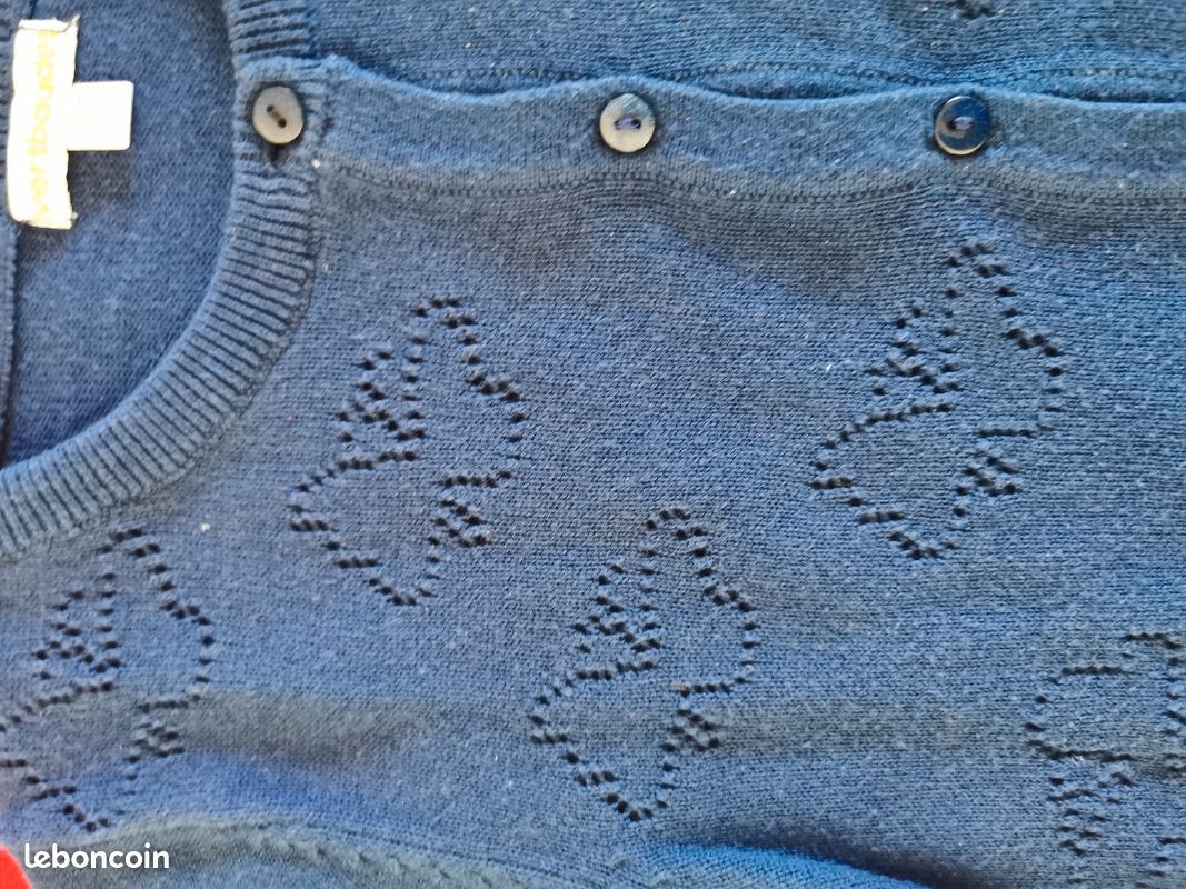 Gilet manches longues bleu 6 ans Vertbaudet (image 6)