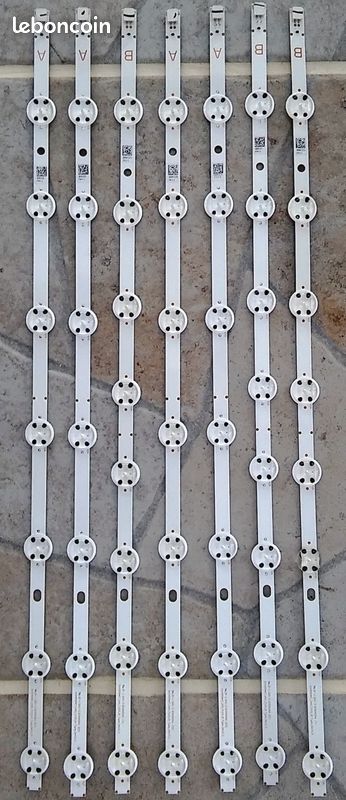 Kit de 7 bandes rétro-éclairage pour TV Aya A55UHD4805, référence SVV550AK7_UHD_7LED_A Rev03 et SVV550AK7_UHD_7LED_B Rev03 (image 1)