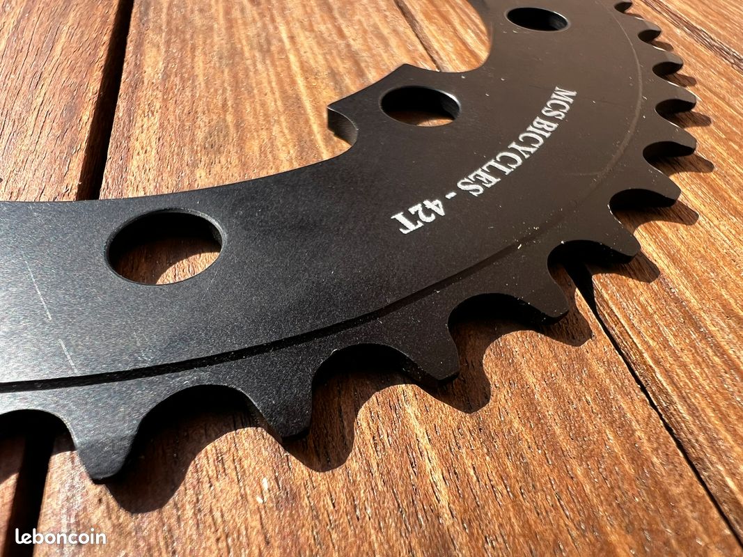 Plateau bmx couronne 45 dts race noir mat standard alu - Pièce détachée