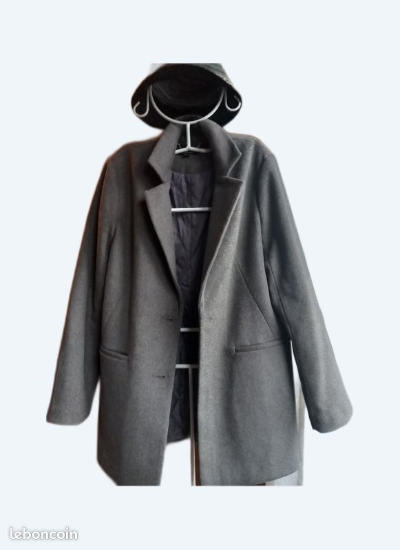 Manteau laine gris T40 Neuf (image 1)