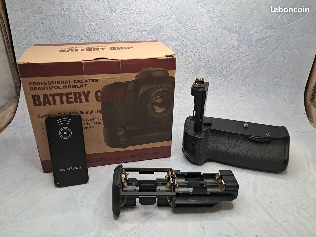 Poignée Grip Batterie pour Appareil Photo Canon EOS 70D 80D BG-E14 LP