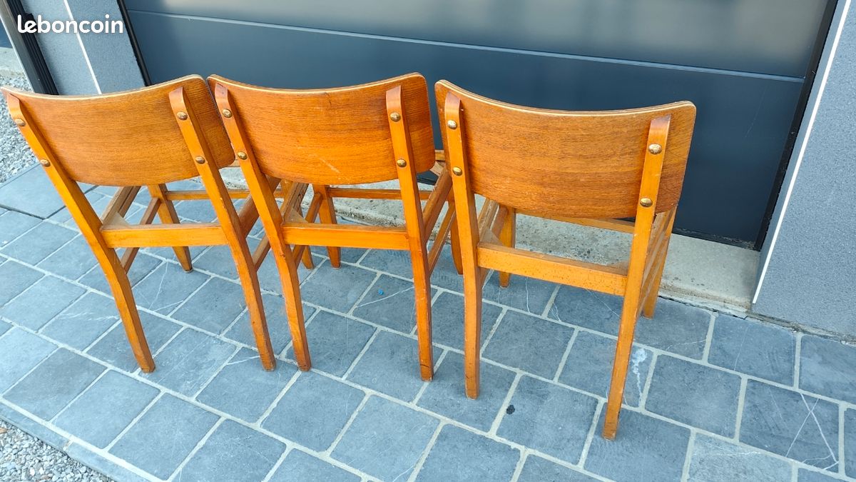 Assise de chaises Bois vintage 60’s 70’s (image 2)