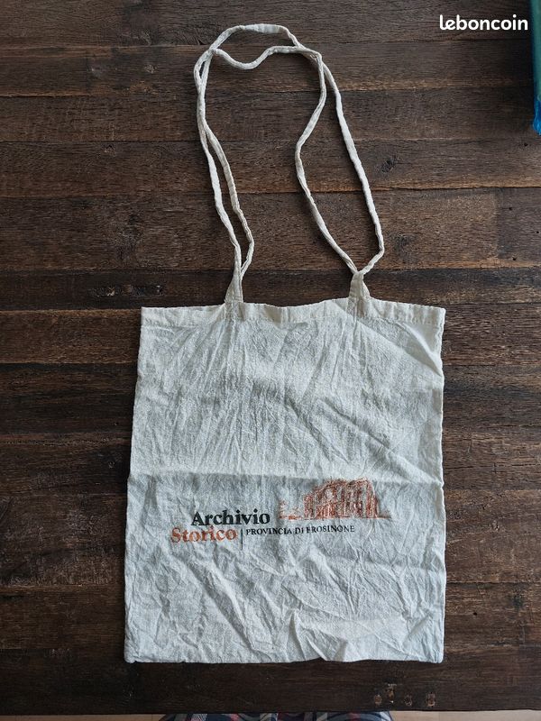 Tote bag coton beige Italie (image 1)