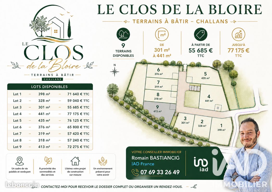 Terrain 413 m² · à Challans · 413 m² · 72 275 €