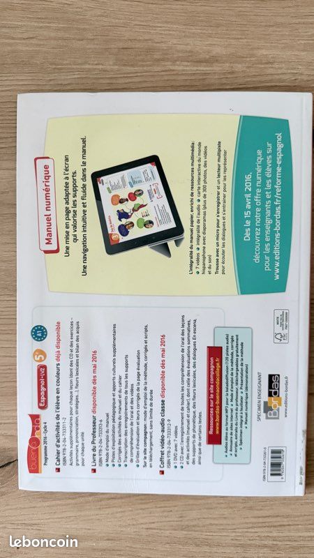 Livre scolaire Buena Onda Espagnol LV2 5e – Cycle 4 – Bordas – Programme 2016 (image 2)