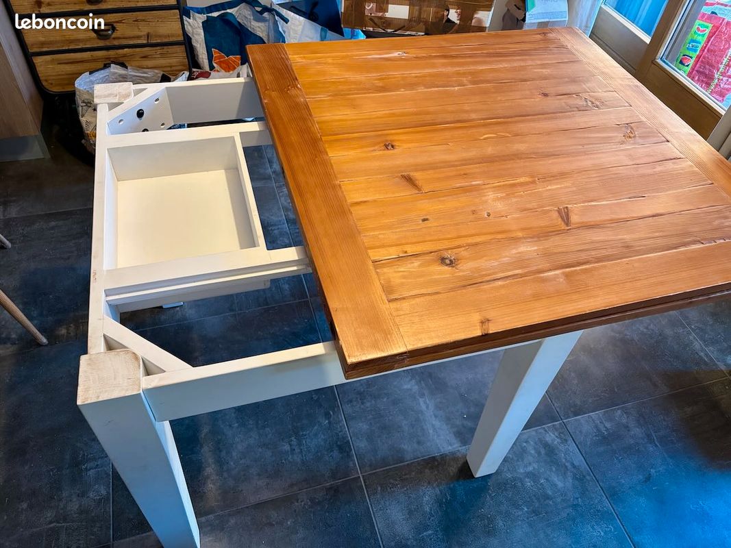 Table en bois pliante 90x90 et 180x90 (image 3)