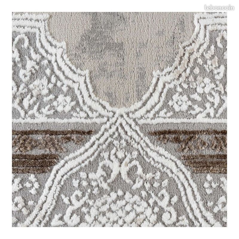 Tapis d'orient avec franges rectangle beige Casa Beige 80x150 (image 2)