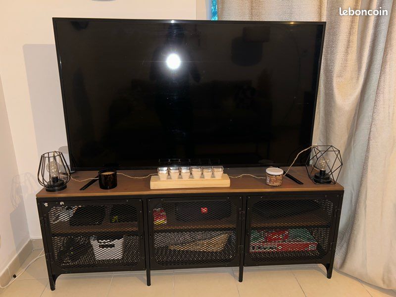 Meuble TV et table basse bois industriel (image 1)