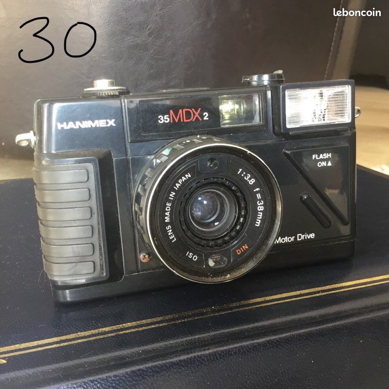 Appareil Photo Compact Hanimex 35MDX – 35mm, Flash Intégré, Noir – Bon état Vintage