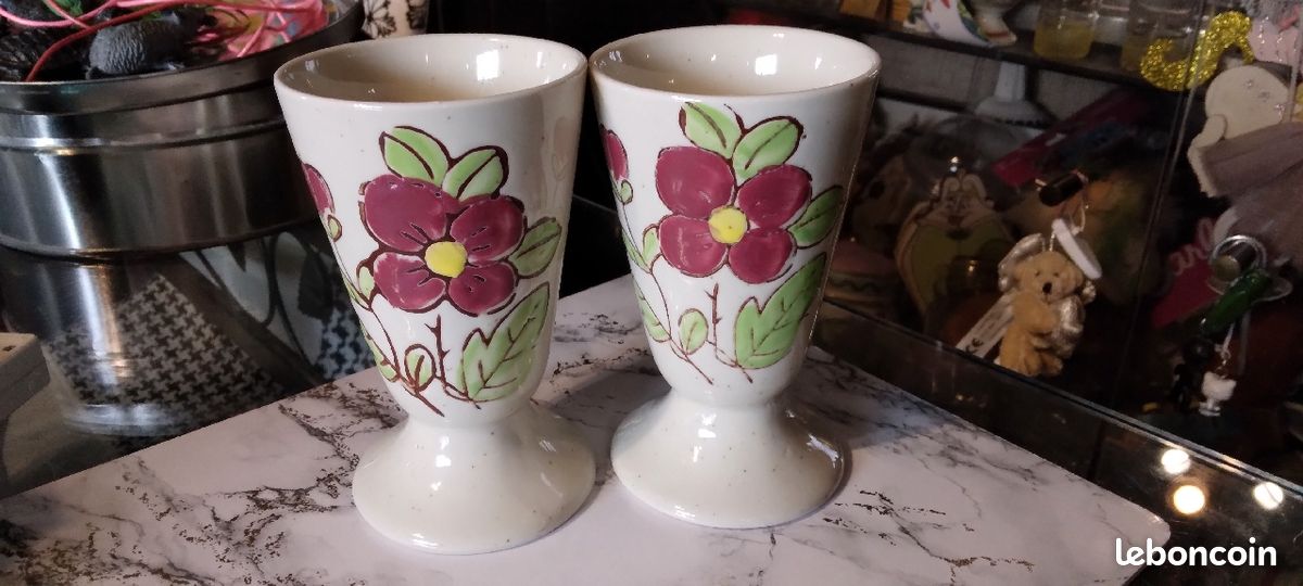 Lot de deux mazagran vintage en grès (image 1)