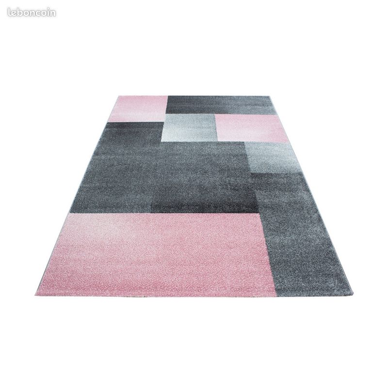 Tapis contemporain rectangle graphique Salmon Rose 160x230 (image 1)