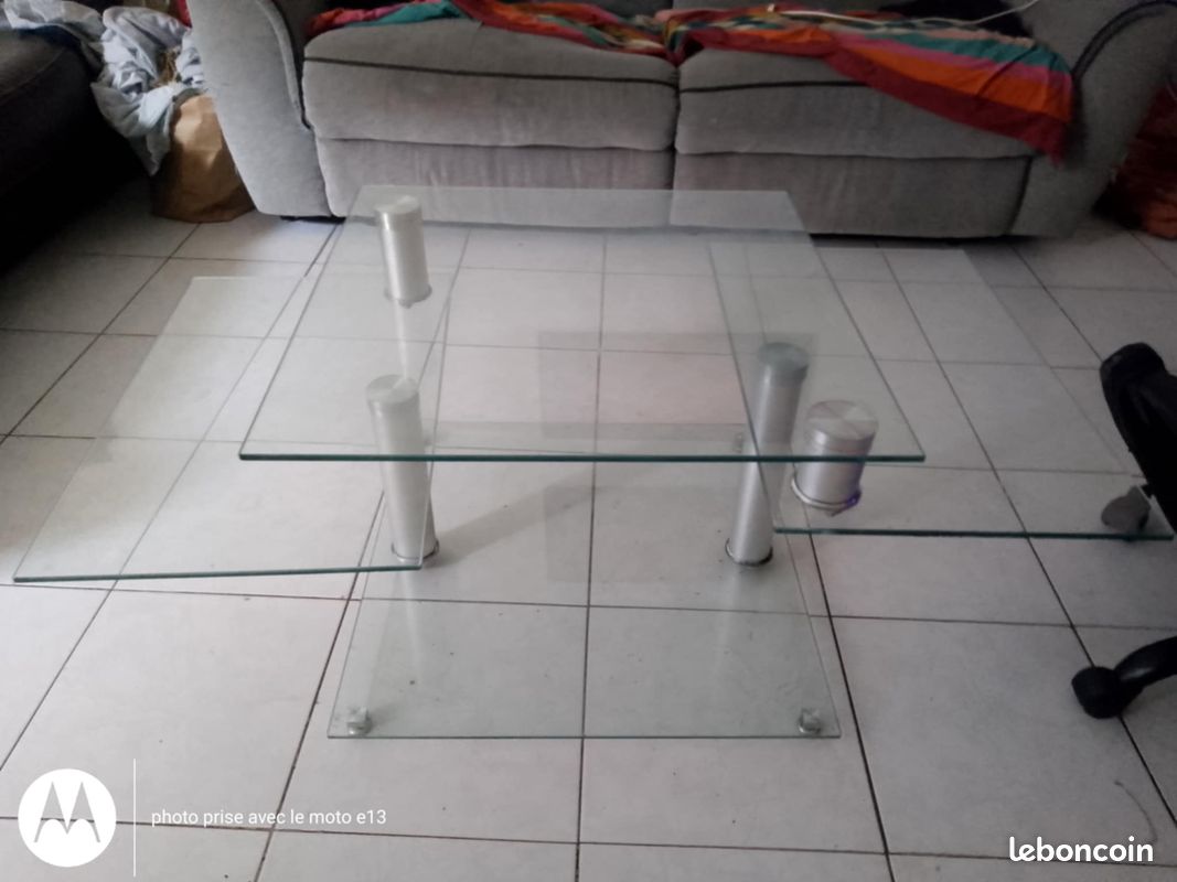 Table basse en verre amovible (image 1)