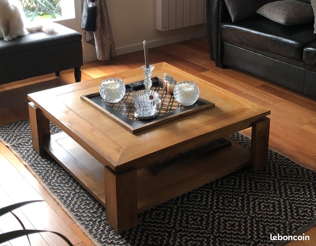Table basse bois teck (image 1)
