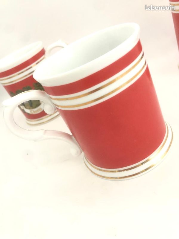 Lot de 3 tasses Mug Two's Company vintage Cheers Noel Nouvel an vacances rouges (image 3)