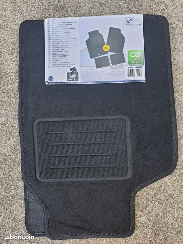 Lot De 4 Tapis De Voiture Gris Universel - Protection Antidérapante Et Confortable