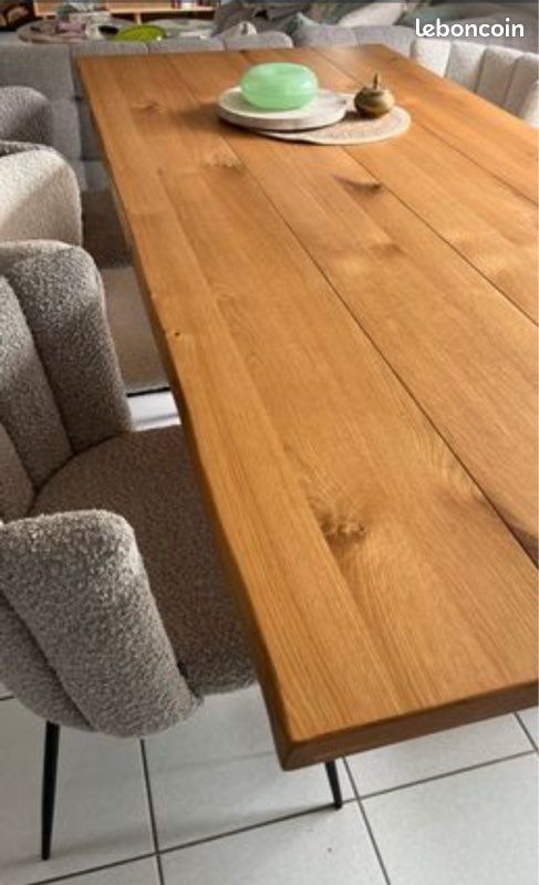 Plateau table placage chêne naturel 220x100cm (image 2)