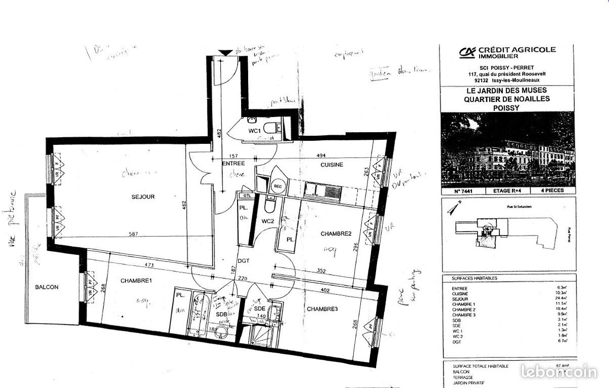 Appartement 4 pièces 88 m² · à Poissy · 88 m² · 1 510 €