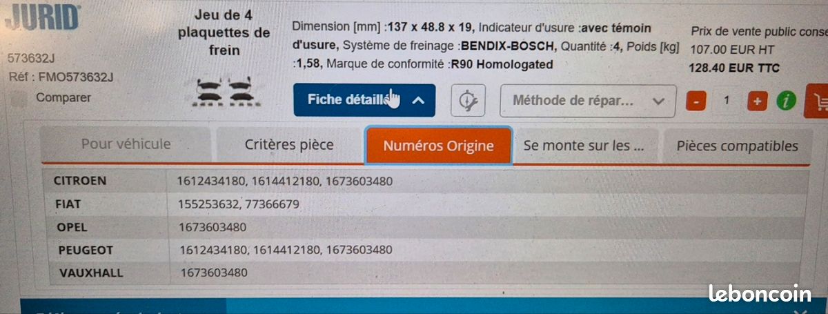 Plaquette de frein AR (image 3)