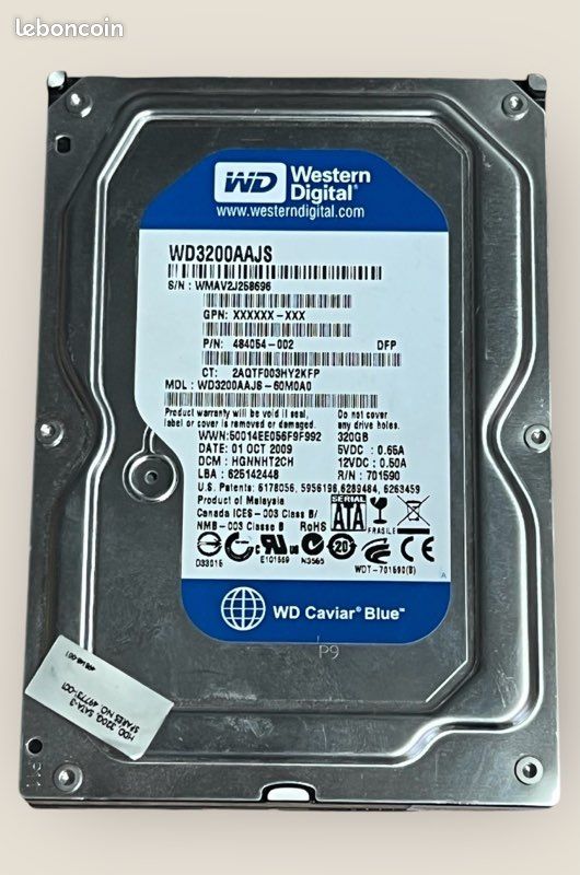 Disque Dur Western Digital WD200 IDE 3.5” 200 Go Occasion Bon état Pour PC