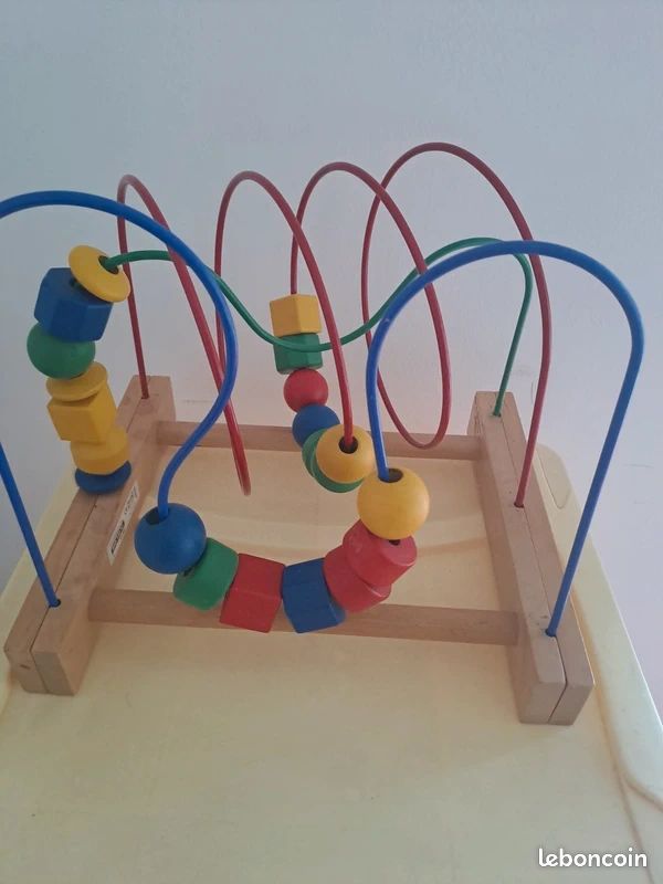 Jouet Labyrinthe De Perles En Bois – Piste Montagnes Russes éducative, Motricité Fine, Couleurs, Dès 3 Ans