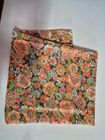 Tissu Vintage Fleuri Orange - 66 X 90 Cm - Coton - Ancien - Parfait Pour Couture Et Création