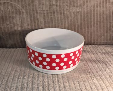 Saladier Vintage Arcopal Motif Pois Rouges - Rétro Déco Cuisine - Occasion