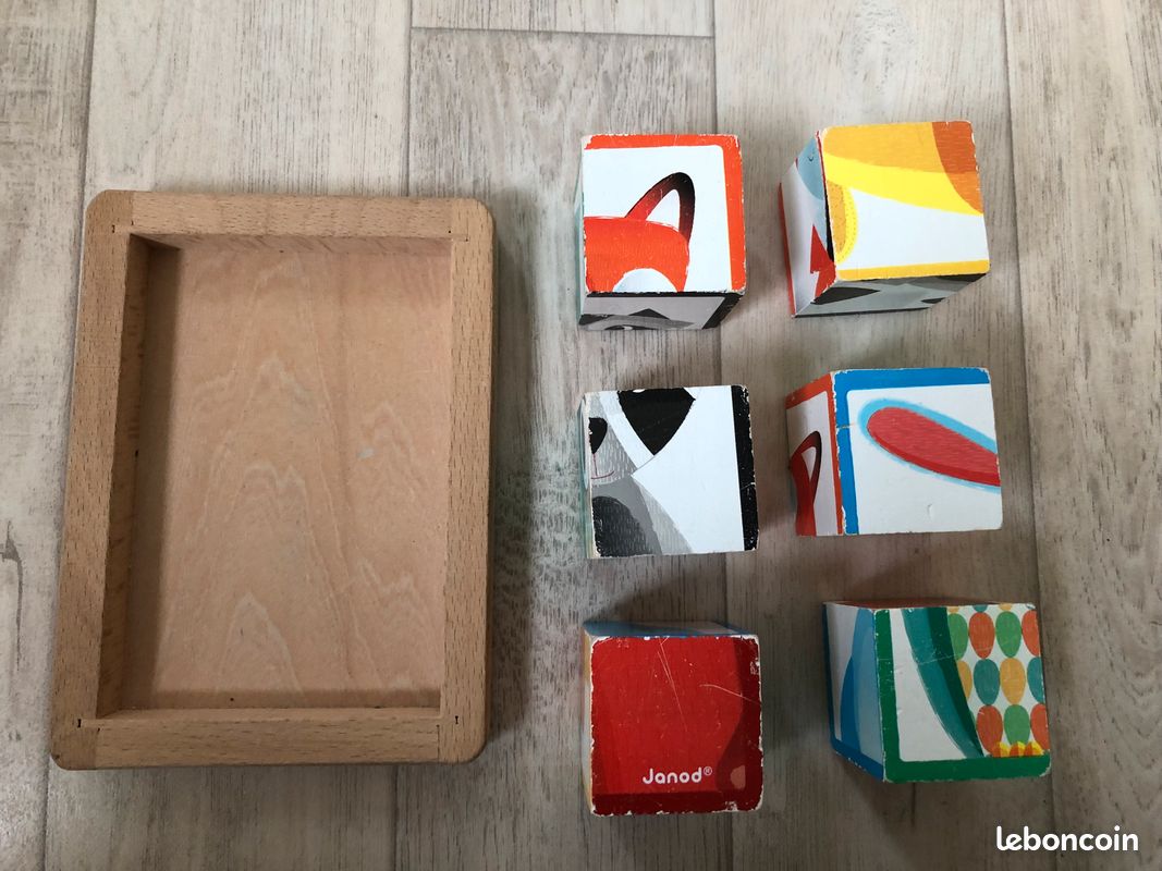 Cubes en bois animaux (image 1)