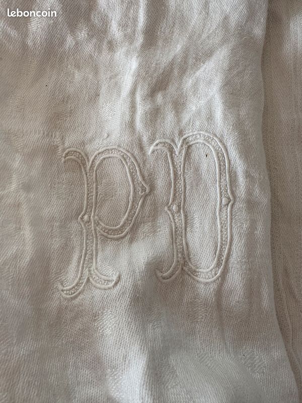 Nappe blanche vintage en coton 150x230 très bon état (image 7)