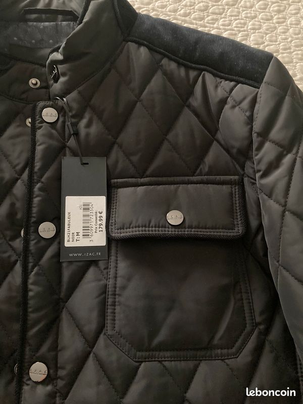 NEUF Blouson IZAC noir matelassé taille M Homme (179 euros