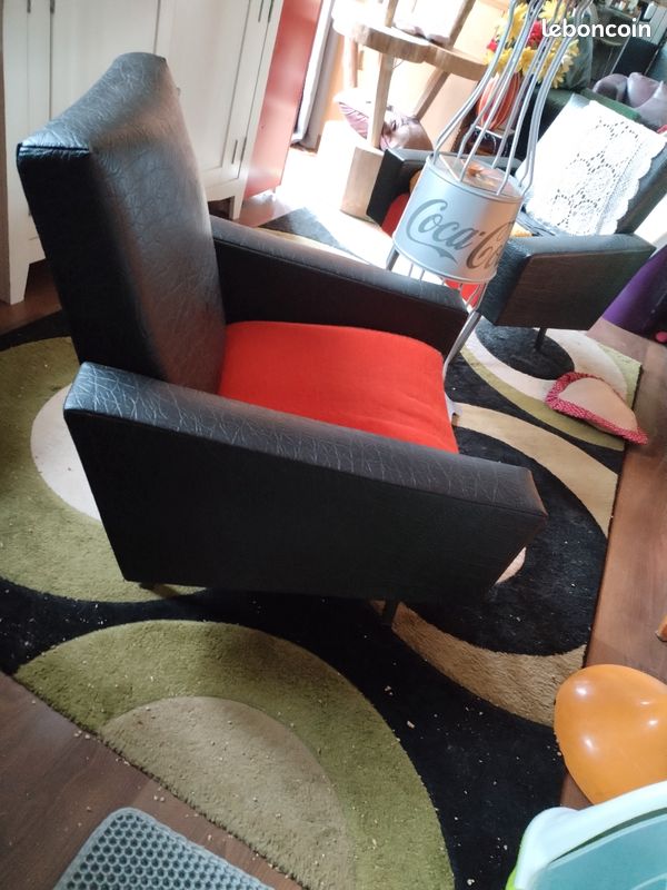 Petits fauteuils vintage avec moumoute (image 7)