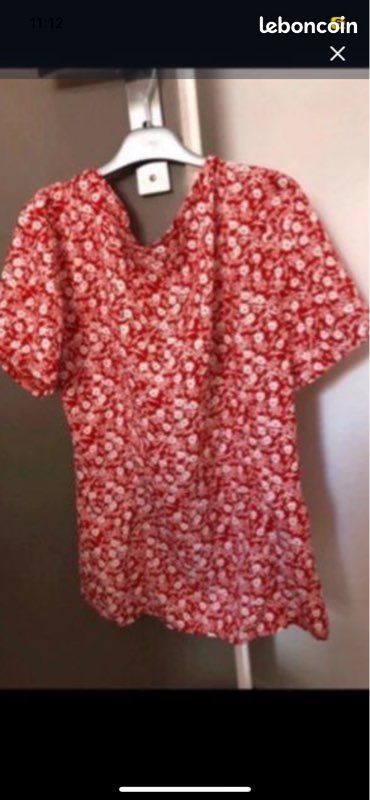 Blouse imprimée fleurs rouge femme T :42 ETAM (image 2)
