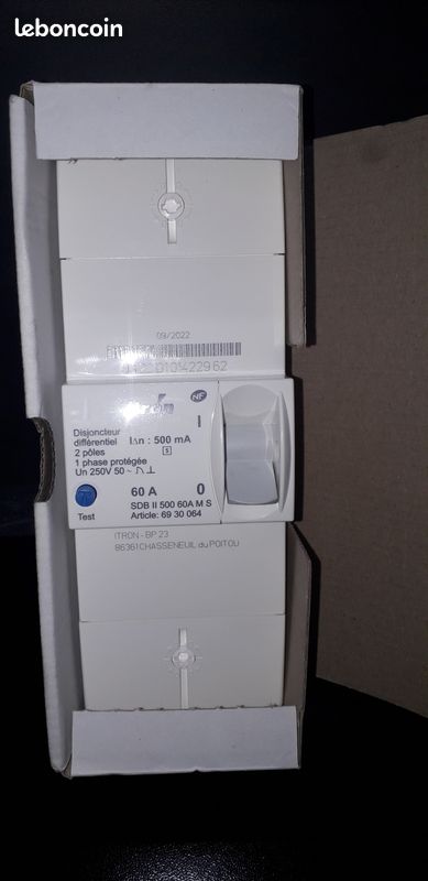 NEUF disjoncteur de branchement Itron 60A 500ma selectif Ytrion (image 1)