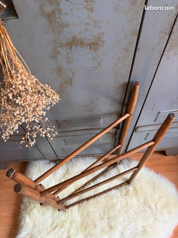 Porte-serviettes Ancien En Chêne – Présentoir Plateau Vendeur – échantillon