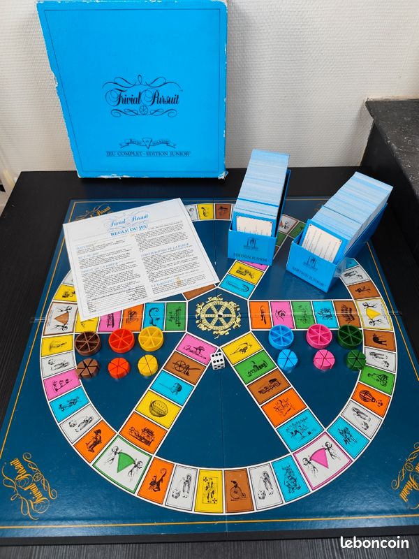 Jeu De Société Trivial Pursuit Edition Kids Parker Brothers - 1500 Questions - Occasion (boîte Abîmée, Cartiers Manquants)