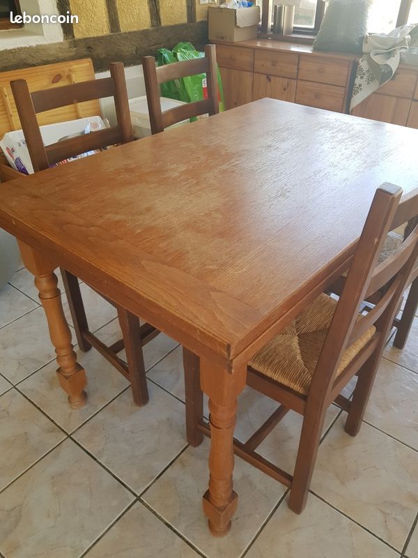 Table bois + 4 chaises (image 2)