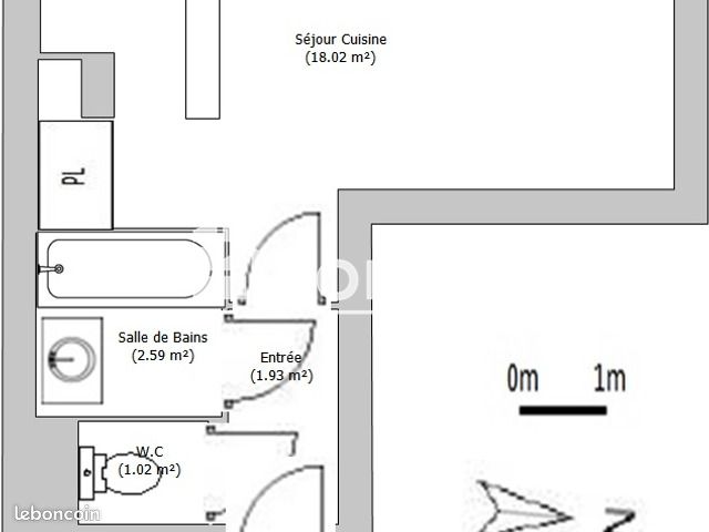 Appartement a louer carcassonne - 1 pièce(s) - 23 m2 - Surfyn