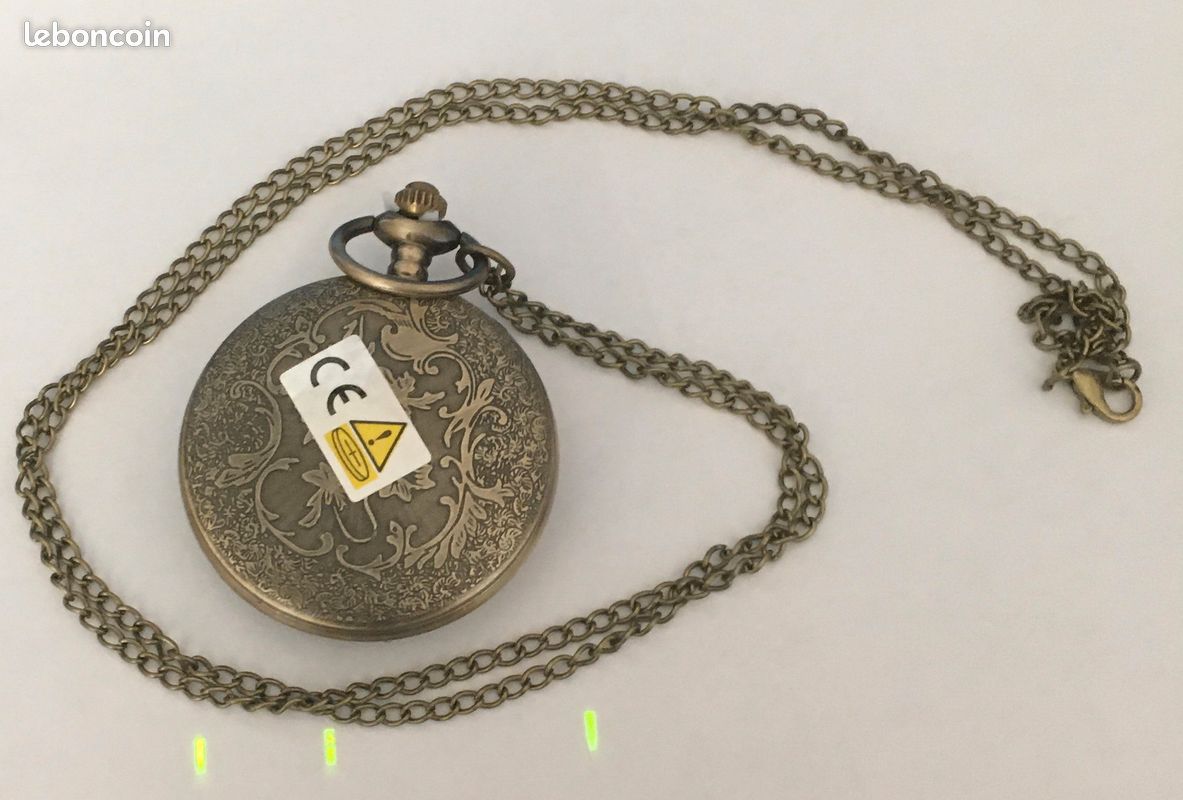 Montre de poche gousset chainette bronze mousqueton Montres Bijoux