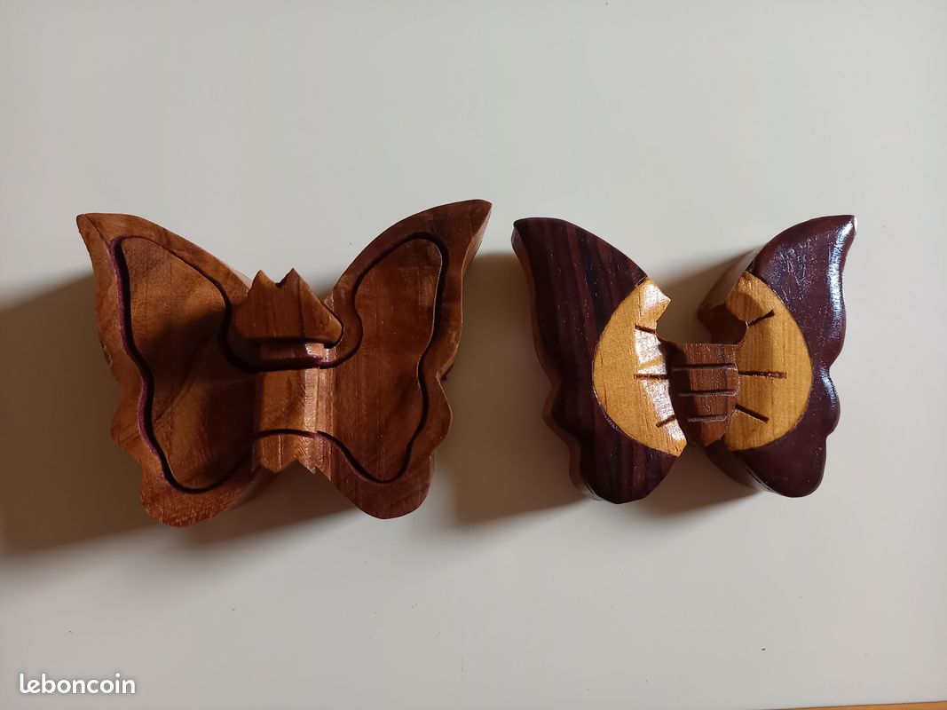 Boite puzzle en bois forme animal papillon pour secrets / bijoux enfants femmes hommes (image 4)